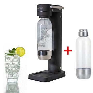 Sodamaschine in schwarzem Stahl-Design SW!ZZ 2 Flasche