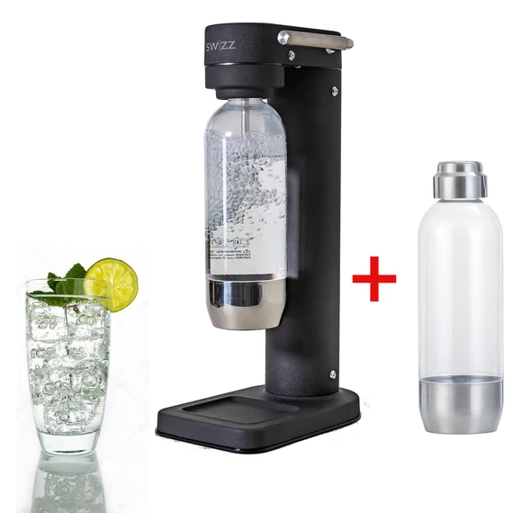 Sodamaschine in schwarzem Stahl-Design SW!ZZ 2 Flasche
